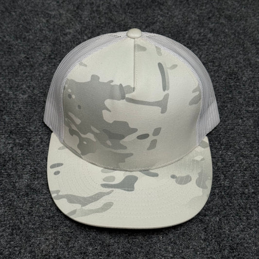 Snow Camo and White Trucker Cap