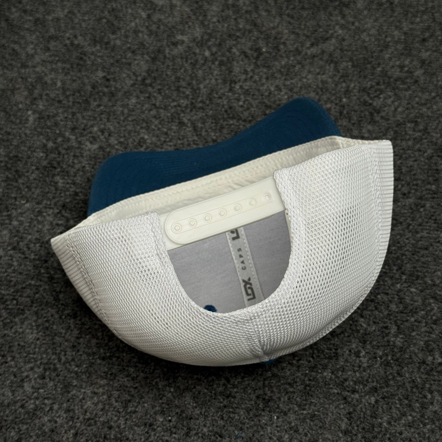 Slate-Blue and White Mesh Trucker Cap