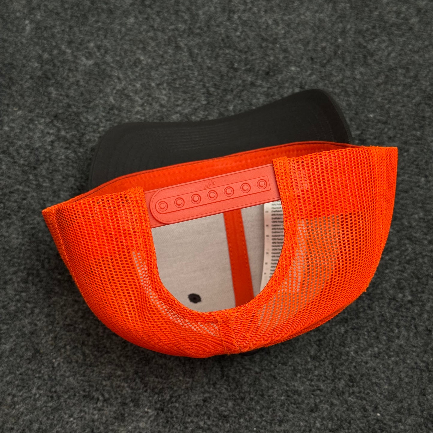 Dark Gray and Neon Orange Mesh Trucker Cap