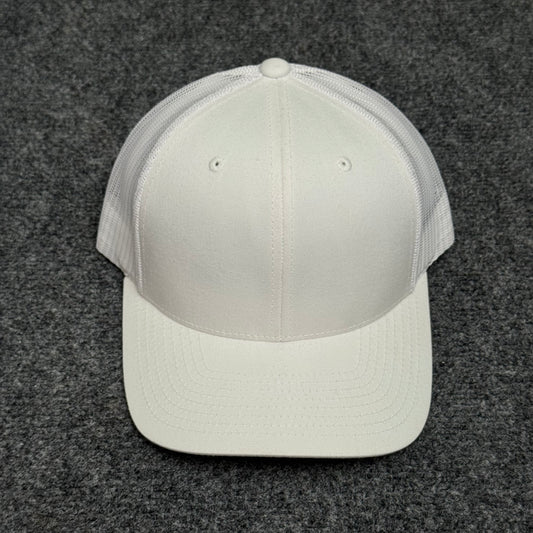 Solid White Mesh Trucker Cap