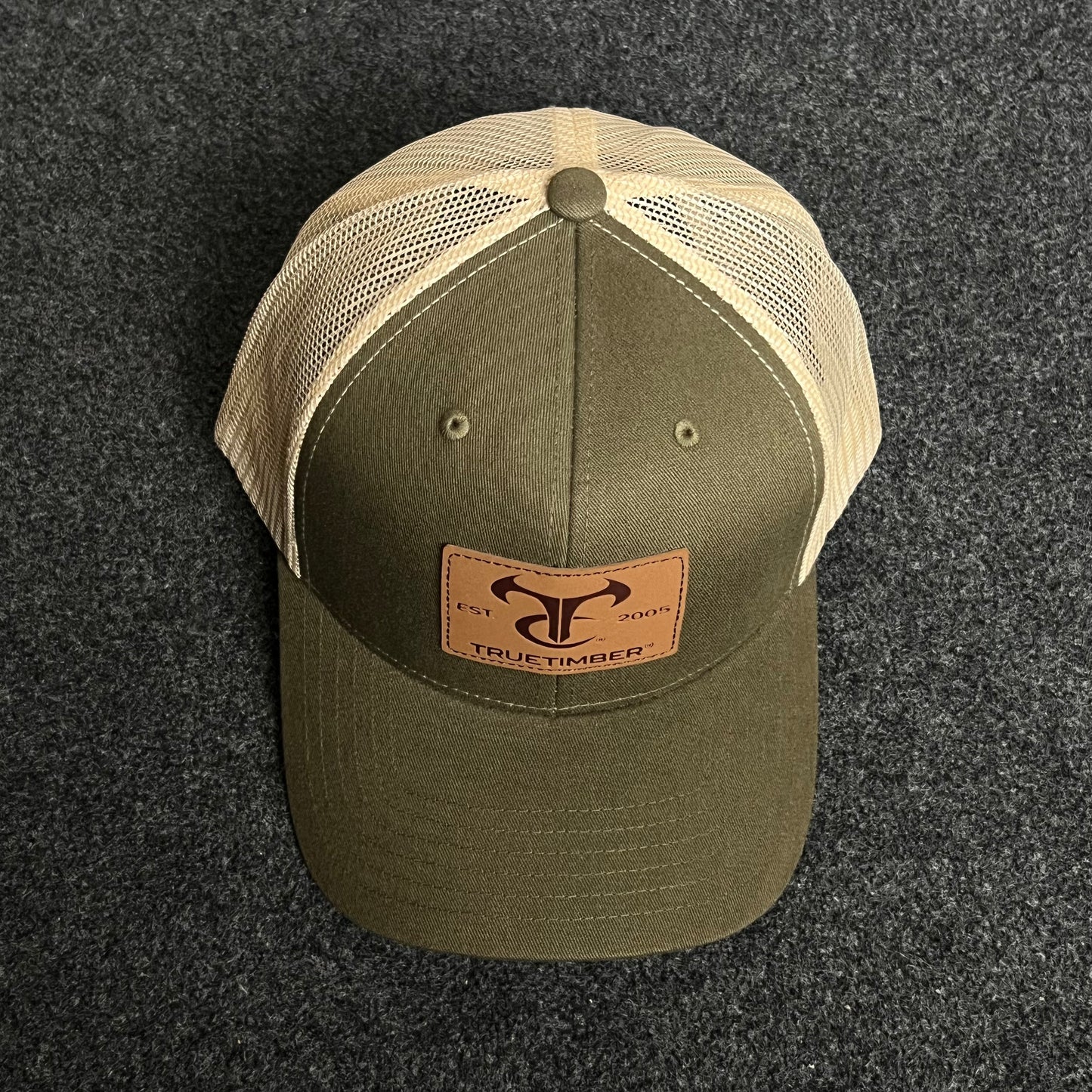 TC Ranch Trucker Cap – Olive, Tan & Leather Patch
