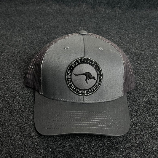 Kangaroo Outback Trucker Cap – Charcoal Gray & Black Mesh