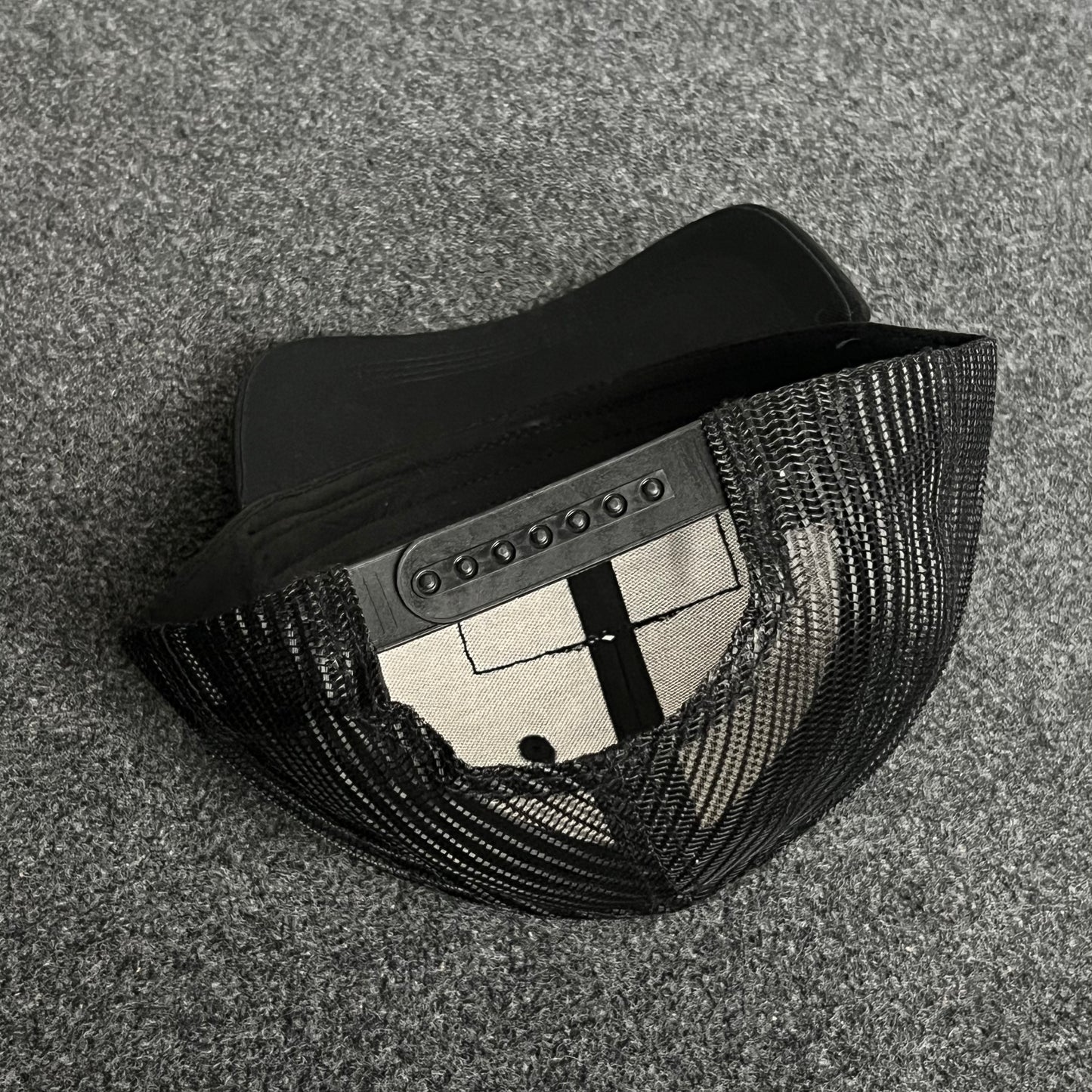 Blackout American Flag Trucker Cap – Full Black
