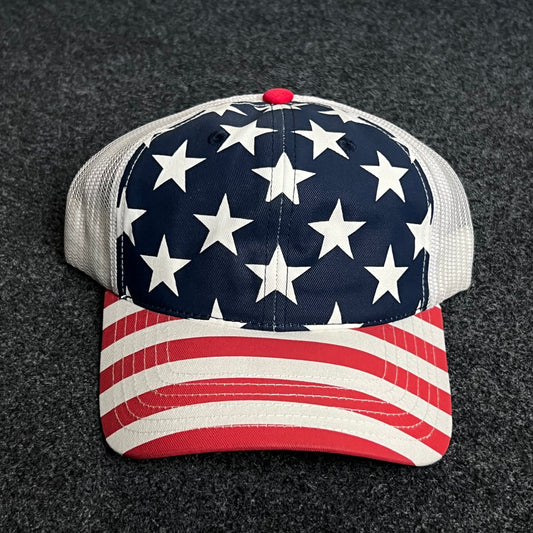 American Flag Mesh Trucker Cap – Stars & Stripes Design