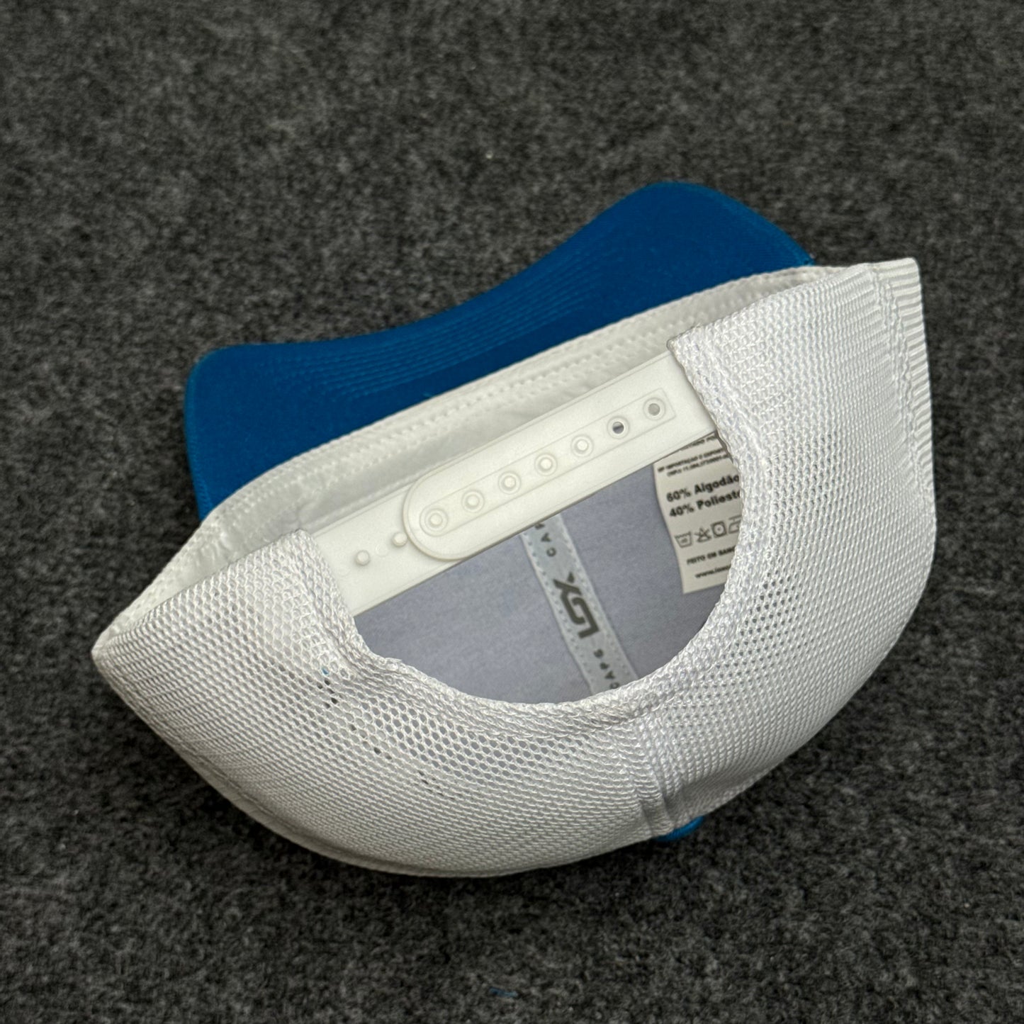 Electric Blue and White Mesh Trucker Cap