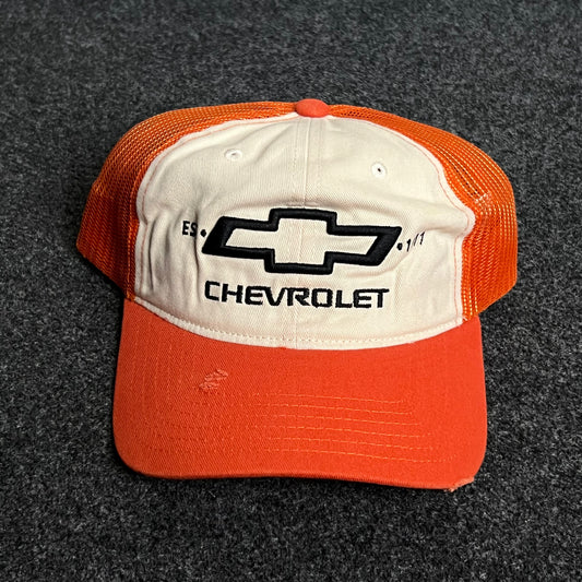 Chevrolet Mesh Trucker Cap – Orange & Cream Design