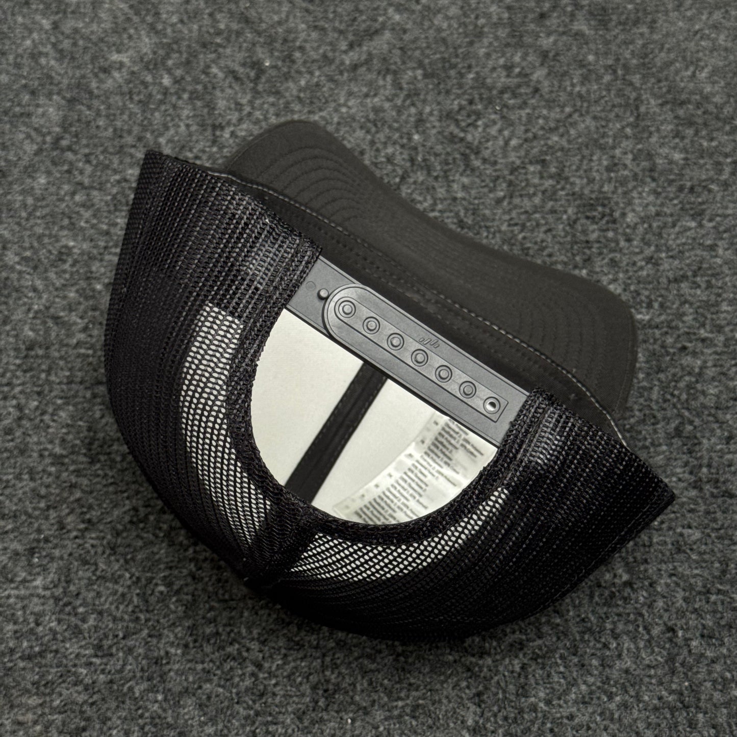 White and Charcoal Gray Mesh Trucker Cap