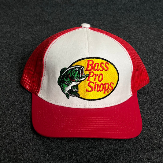 Bass Pro Shops Mesh Trucker Cap – Red & White Classic Edition