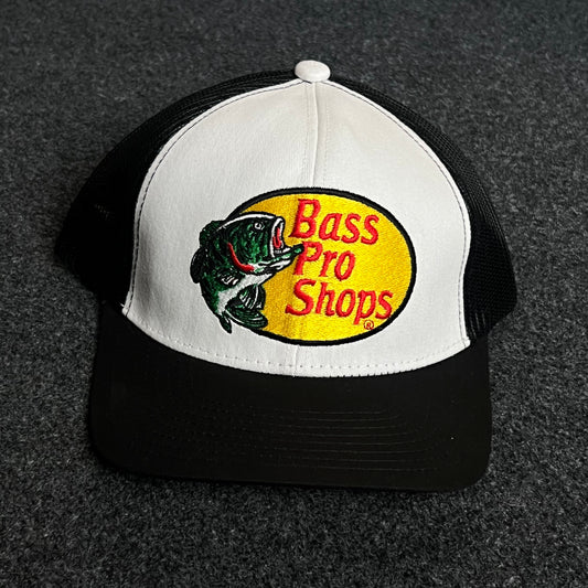 Bass Pro Shops Mesh Trucker Cap – Black & White Edition