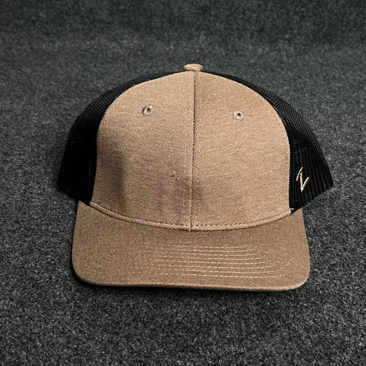 Mesh Trucker Cap – Taupe & Black Edition