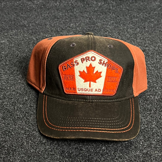 Bass Pro Shops Baseball Cap – Charcoal & Burnt Orange (Canada Patch)