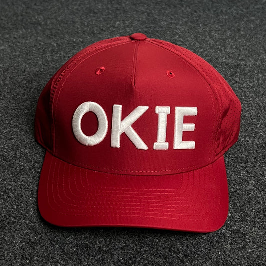 OKIE Mesh Trucker Baseball Cap – Red & White Edition
