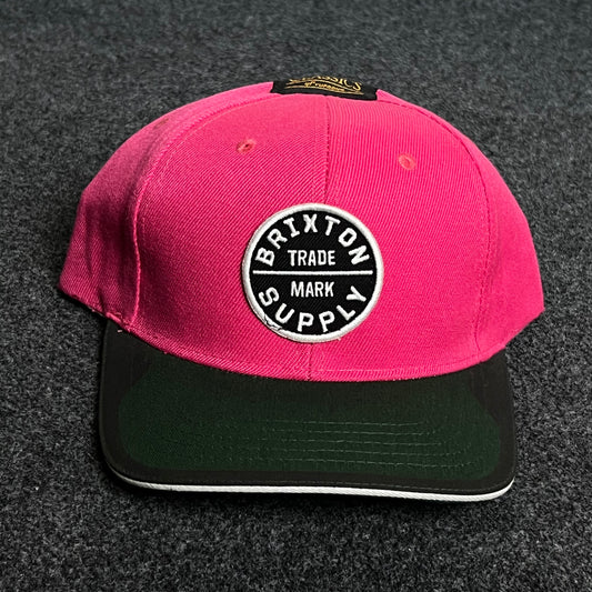 Brixton Supply Baseball Cap – Hot Pink & Forest Green (Round Patch)