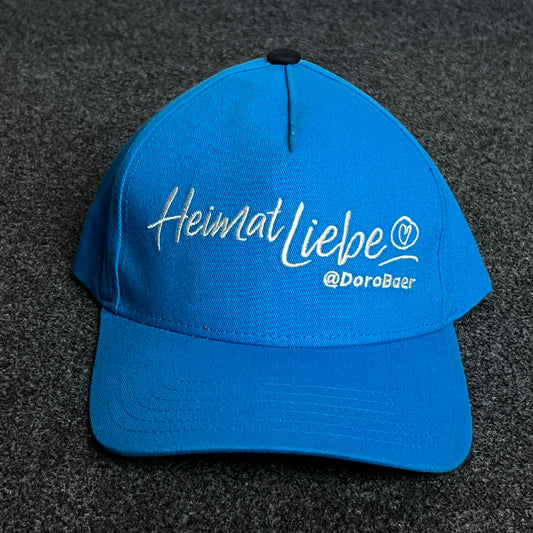 HeimatLiebe Baseball Cap – Electric Blue with White Script