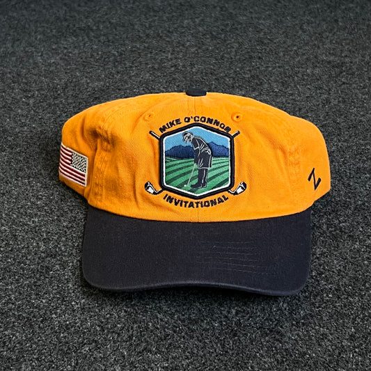 Unstructured Dad Cap – Gold & Navy (“Mike O’Donnell Invitational”)