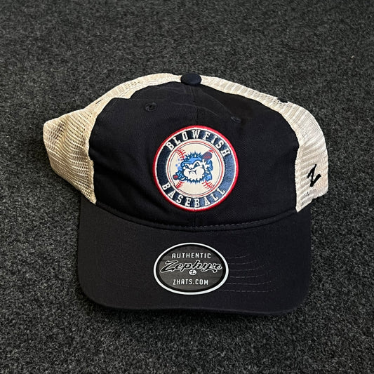Gonzaga Bulldogs Mesh Trucker Cap – Navy & White Mesh (Round Patch)