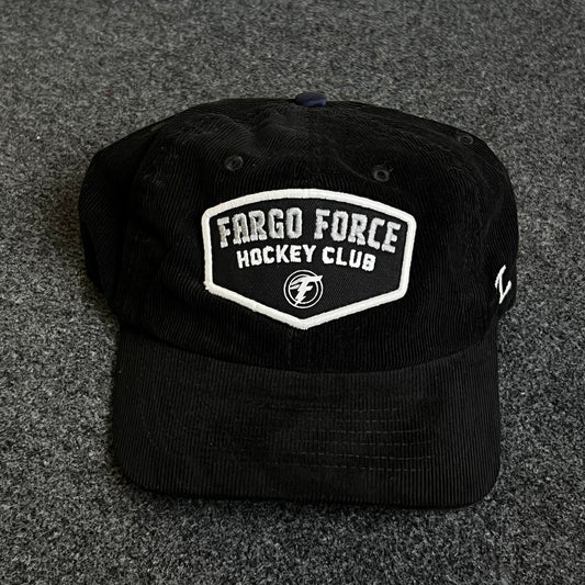 Unstructured Dad Cap – Black “Fargo Force Hockey Club”