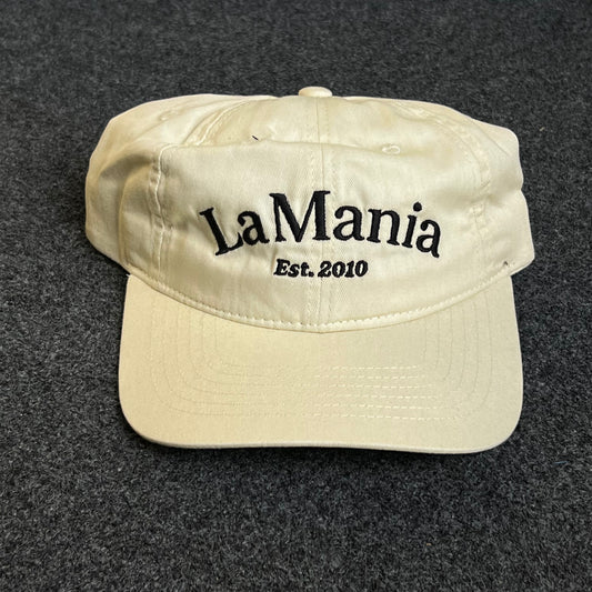 Unstructured Dad Cap – Cream “La Mania – Est. 2010”