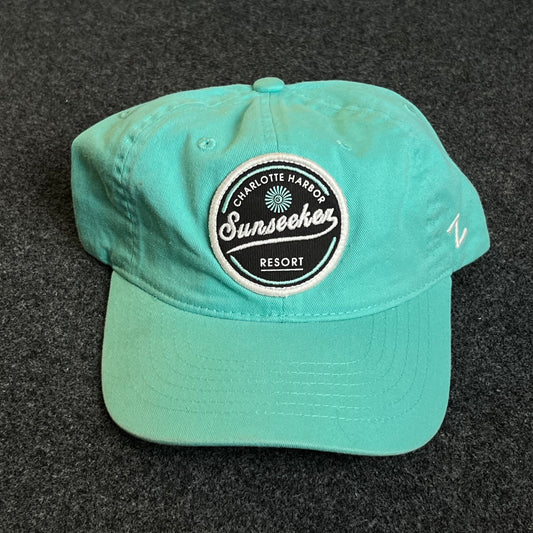 Unstructured Dad Cap – Aqua Teal (Round Patch)