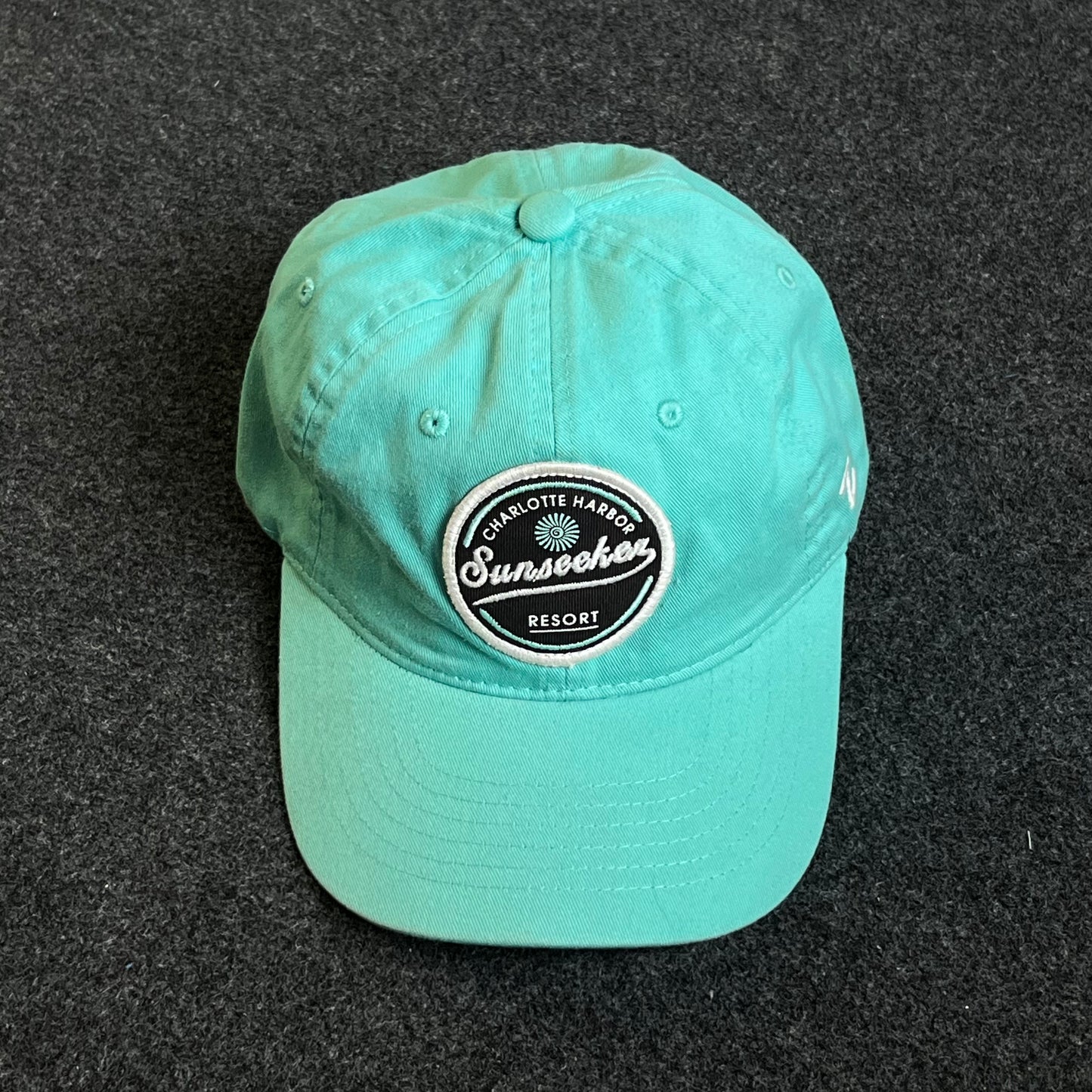 Unstructured Dad Cap – Aqua Teal (Round Patch)