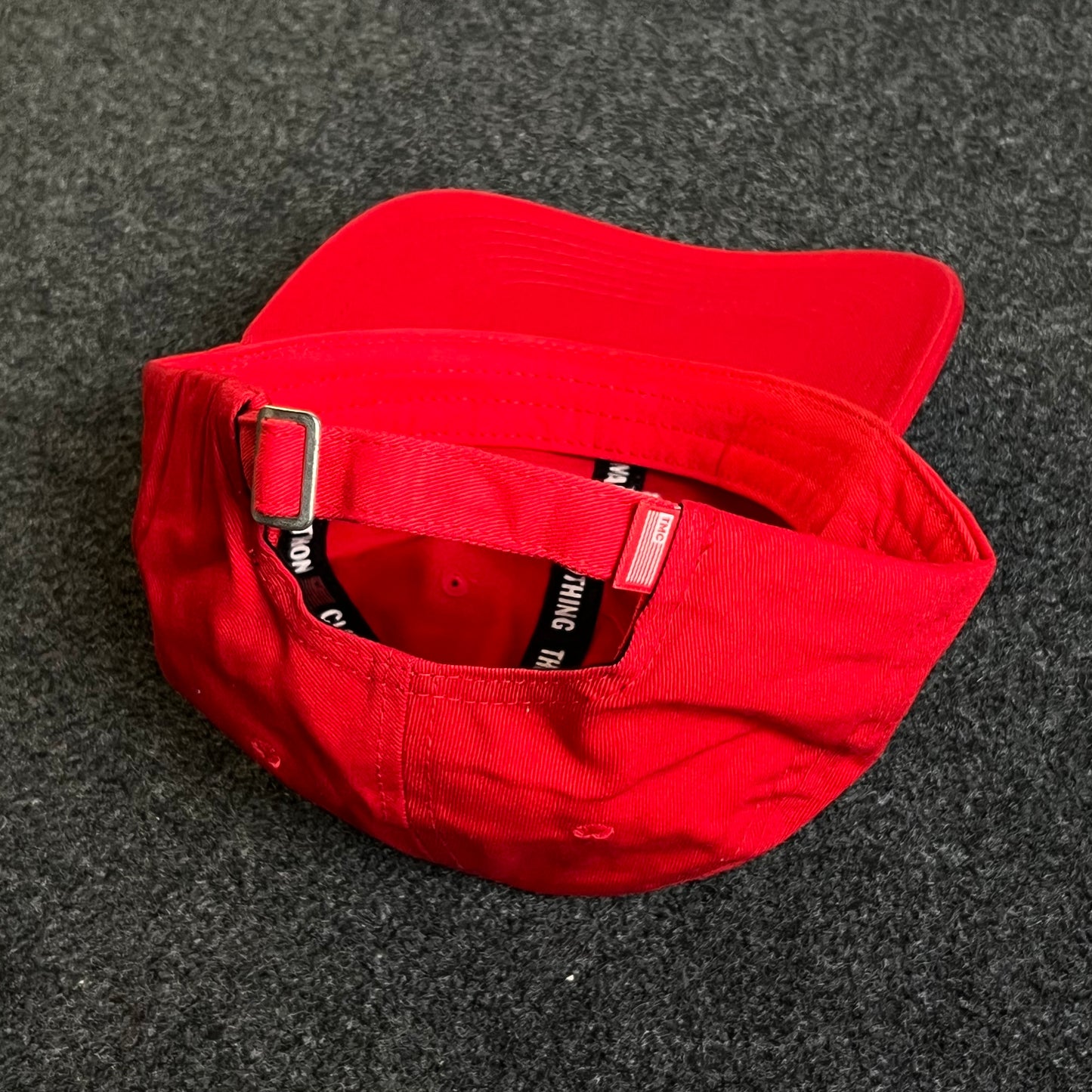 Unstructured Dad Cap – Red (Mini Square Patch)