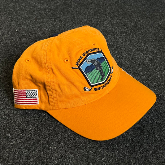 Unstructured Dad Cap – Gold “Mike O’Donnell Invitational” (Signature Brim)