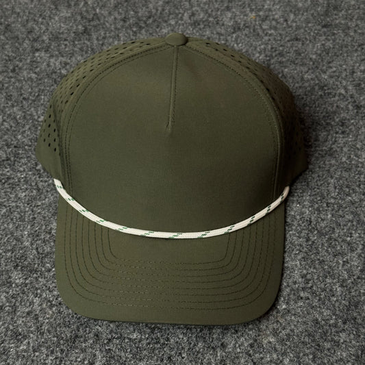 Blank Richardson 355 Laser Perf Performance Rope Cap (in the Loden / OD Green colorway)