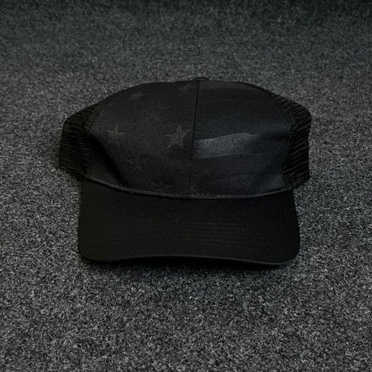 American Flag Patch Trucker Hat.