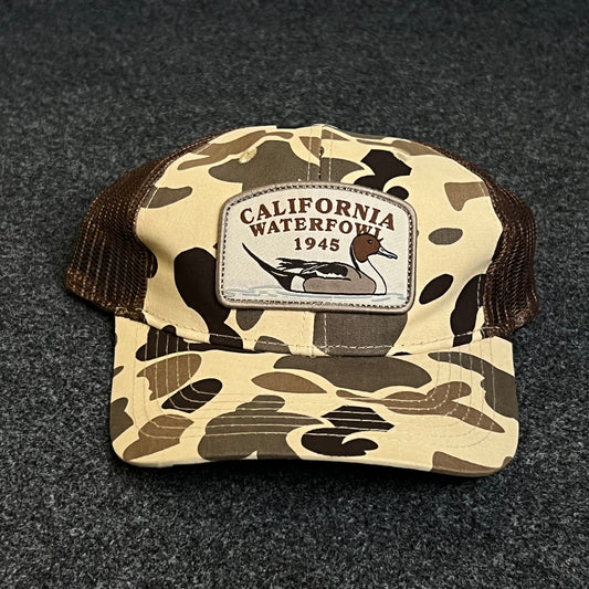 California Waterfowl Trucker Camo Cap.