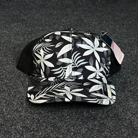 Black Tropical Floral Trucker Hat
