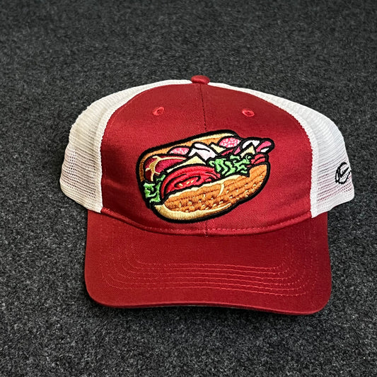 Burger Embroidered Patch Snapback Mesh Trucker Cap