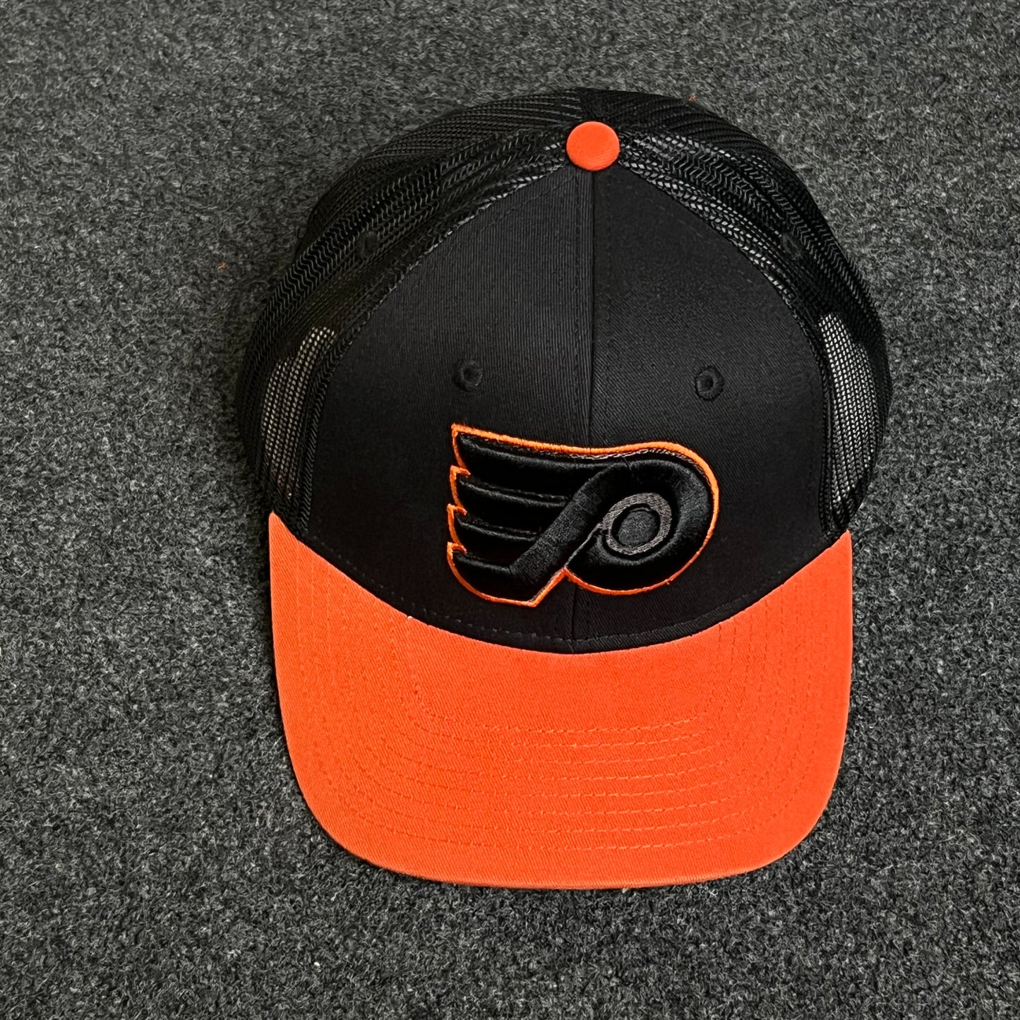 Philadelphia Flyers Authentic Pro Draft Black/Dark Orange Trucker Hat