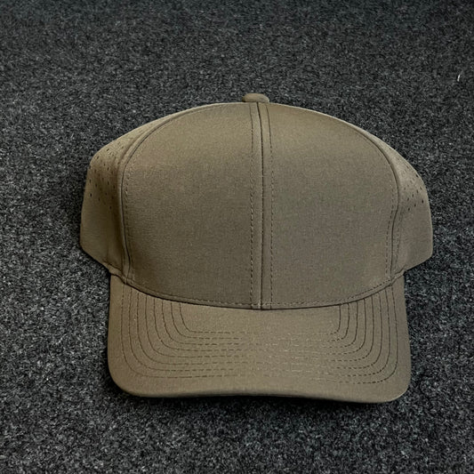 Blank Khaki Laser-Vented Performance Baseball Cap