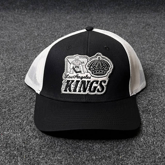 Men's Los Angeles Kings Fanatics Black/Silver Authentic Pro A-Frame Rink Adjustable Hat.