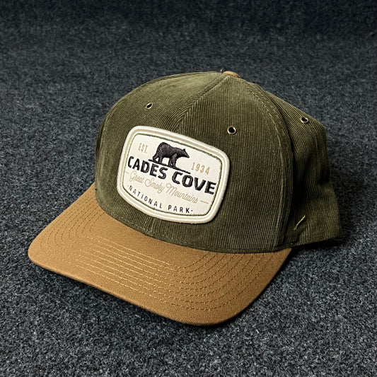 Cades Cove National Park Baseball Cap – Olive & Brown