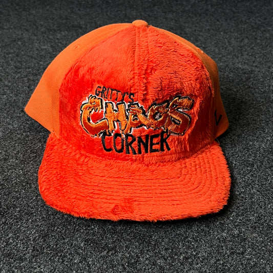 Capelli Sport “Chaos Corner” Fuzzy Flat Cap – Bright Orange