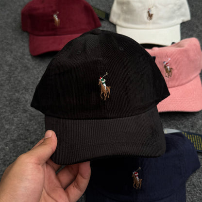 Classic Embroidered Retro Corduroy Unstructured Cap
