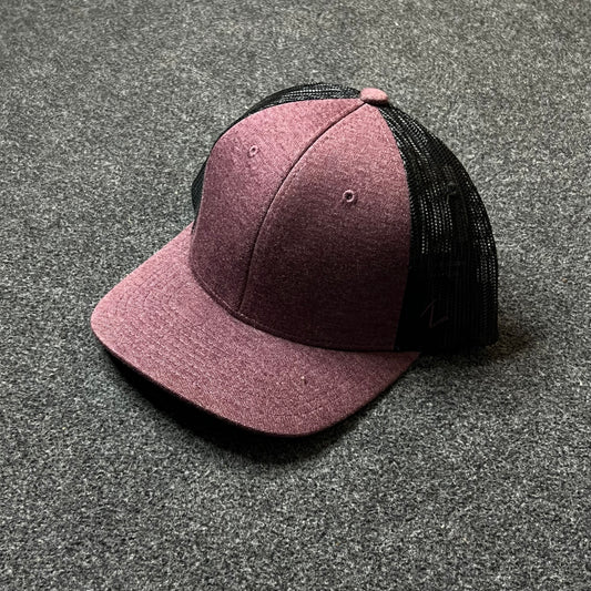 Maroon & Black Trucker Hat – Classic Mesh Snapback
