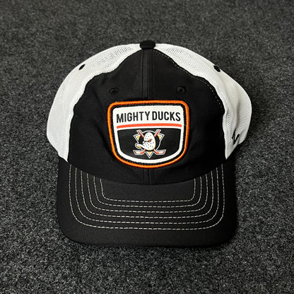 Mighty Ducks Trucker Hat – Black & White Mesh Cap