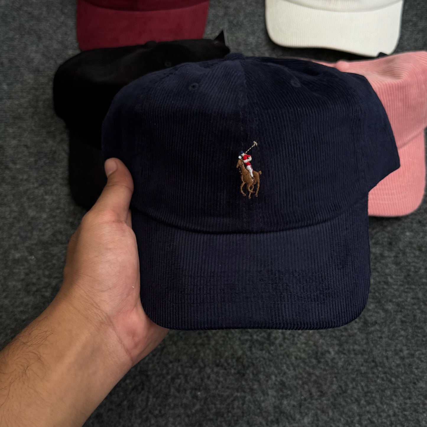 Classic Embroidered Retro Corduroy Unstructured Cap