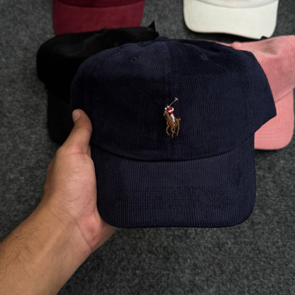 Classic Embroidered Retro Corduroy Unstructured Cap