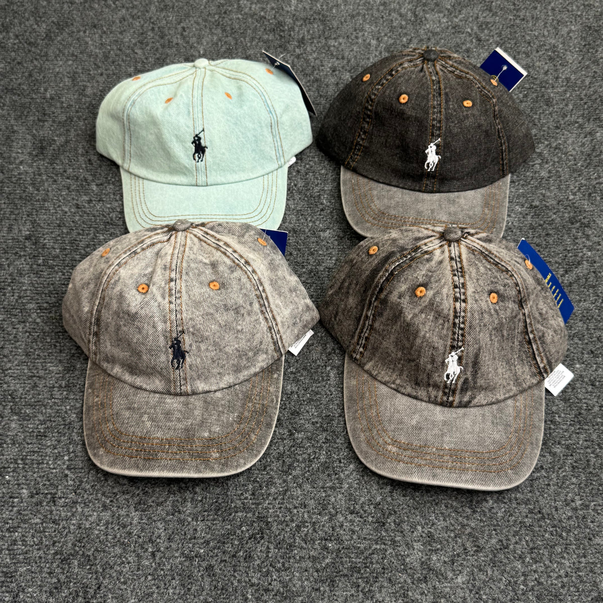 Polo Ralph Lauren Acid-Washed Denim Ball Caps