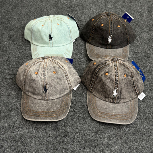 Polo Ralph Lauren Acid-Washed Denim Ball Caps