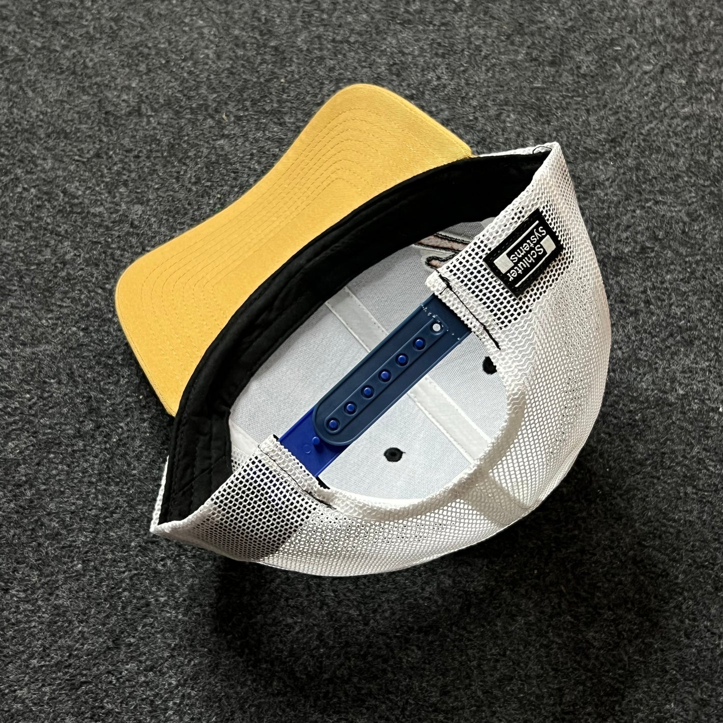 Number 7 Trucker Hat – Black, White & Gold Mesh Snapback