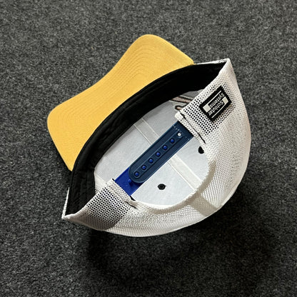 Number 7 Trucker Hat – Black, White & Gold Mesh Snapback