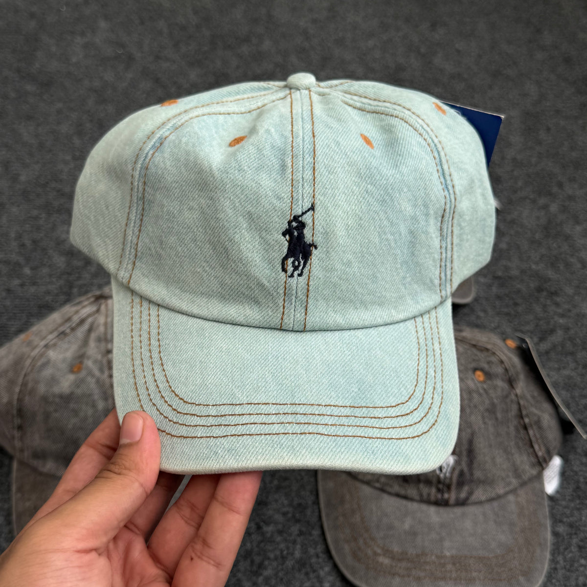 Polo Ralph Lauren Acid-Washed Denim Ball Caps
