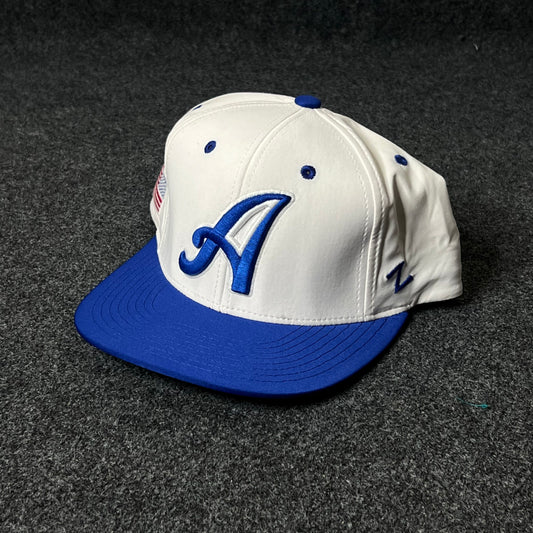 Capelli Sport “A” Fitted Cap – White & Royal Blue ( XL size )