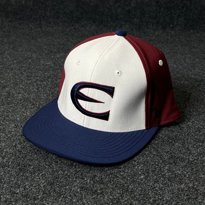 Capelli Sport “C” Fitted Cap – White, Maroon & Navy ( M size )