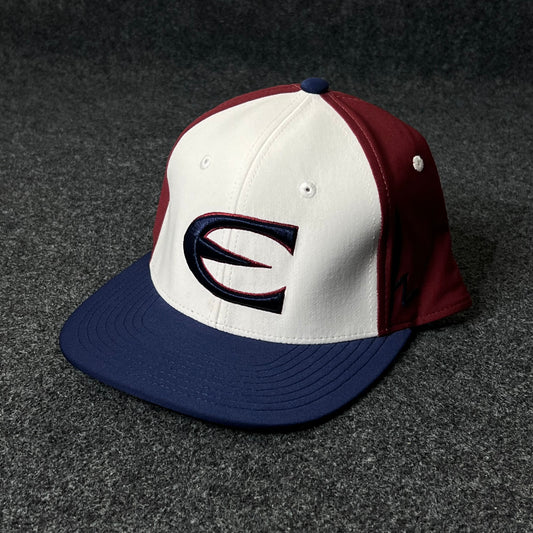 Capelli Sport “C” Fitted Cap – White, Maroon & Navy ( M size )