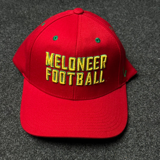 Meloneer Football Red Fitted Cap  (M size )